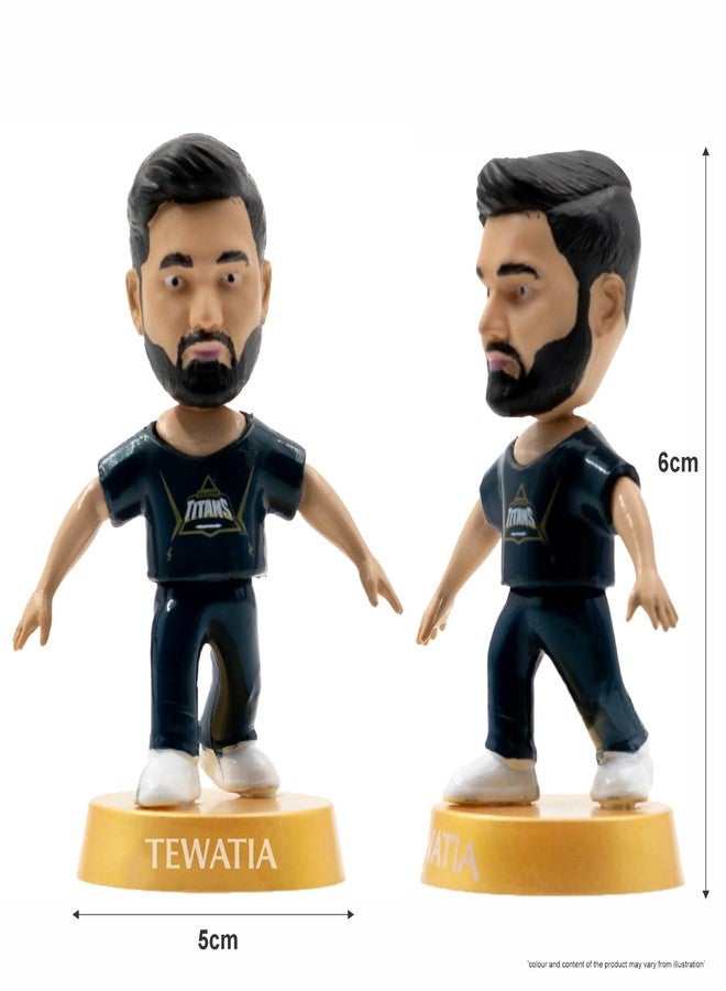 Chanak Cricket Icons Action Figure Rahul Tewatia Gujarat Titans Collectible Miniature Figurine, IPL Edition 360° Rotatable Head, GT Cricket Player for Fans & Kids, Collectors Pack of 1 - Image 3